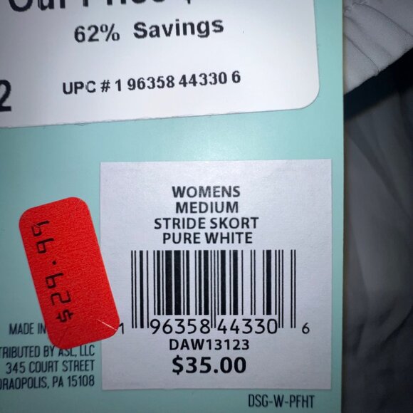 DSG Womens Stride Skort Pure White Medium - Picture 6 of 9